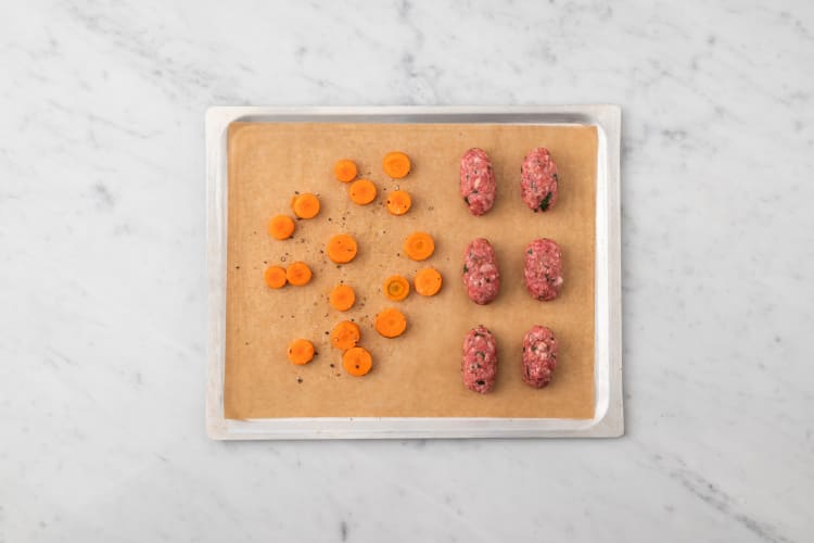 Roast Beyond Meat® koftas and carrots