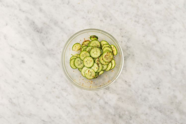 Marinate cucumbers