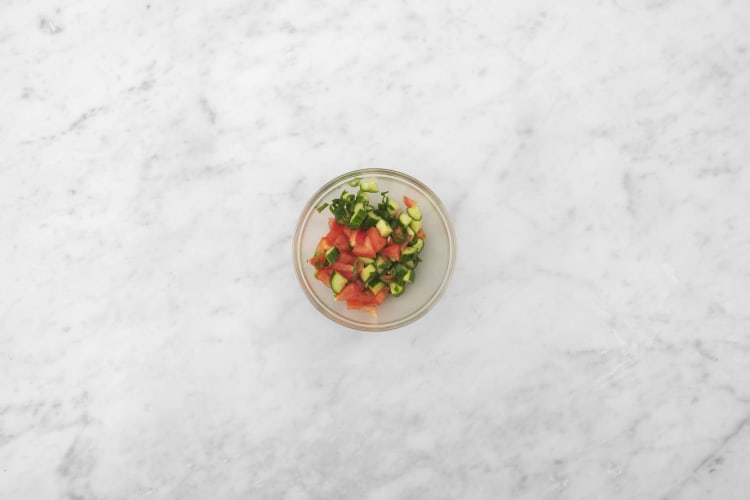 Make cucumber salsa