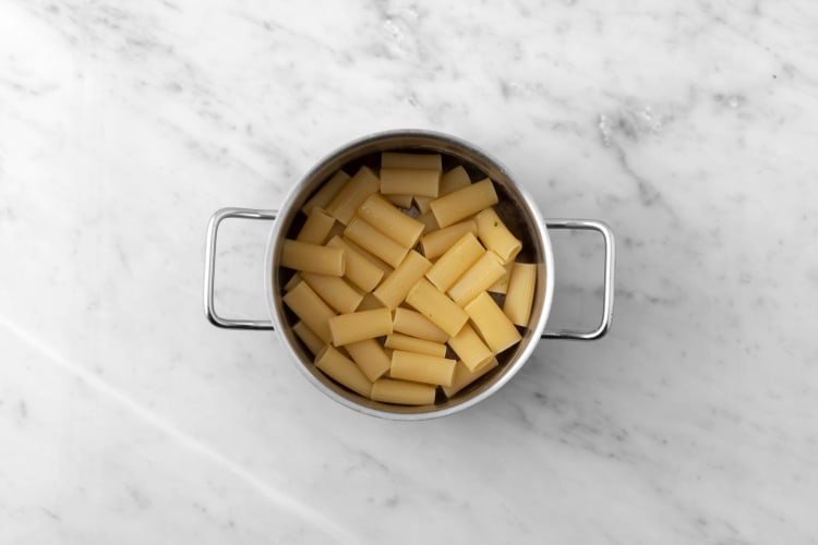 Cook chicken and rigatoni