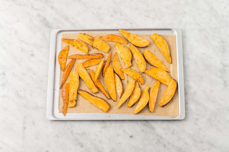 Roast sweet potato wedges