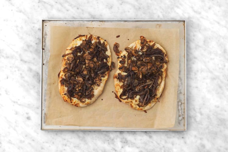 Toast and assemble flatbreads