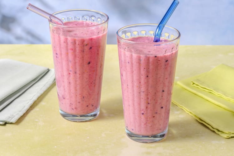 Smoothie aux myrtilles et à la  mangue | banane et lait de coco