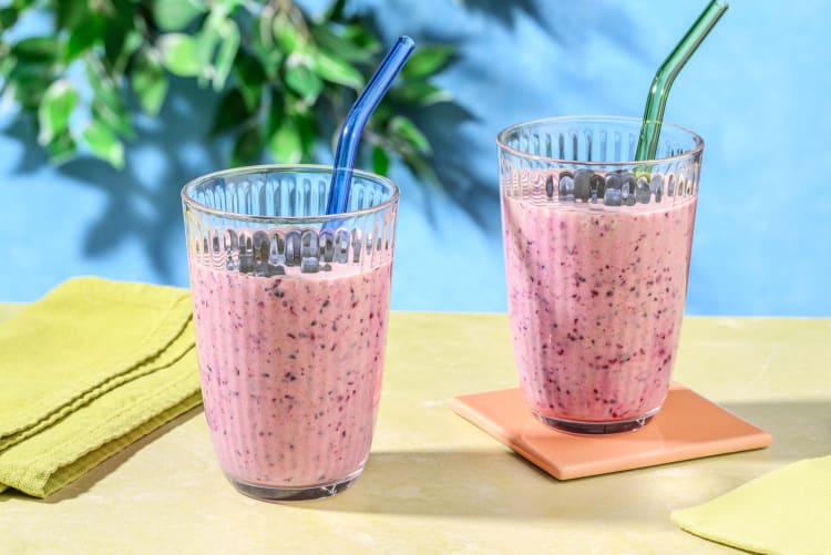 Very berry smoothie met blauwe bessen, frambozen en banaan