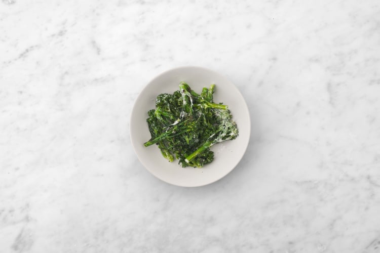 Grill and dress broccolini