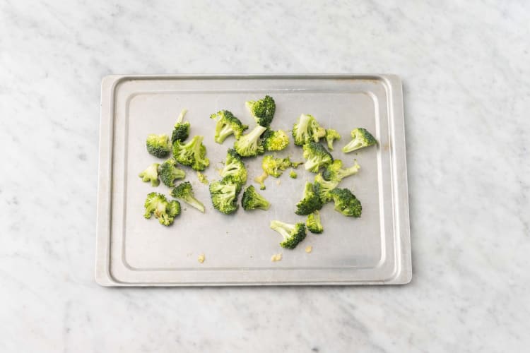 Cook broccoli and plant-based protein shreds