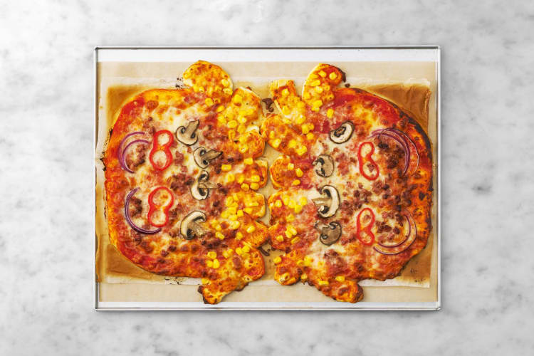 Oktopus-Pizza backen