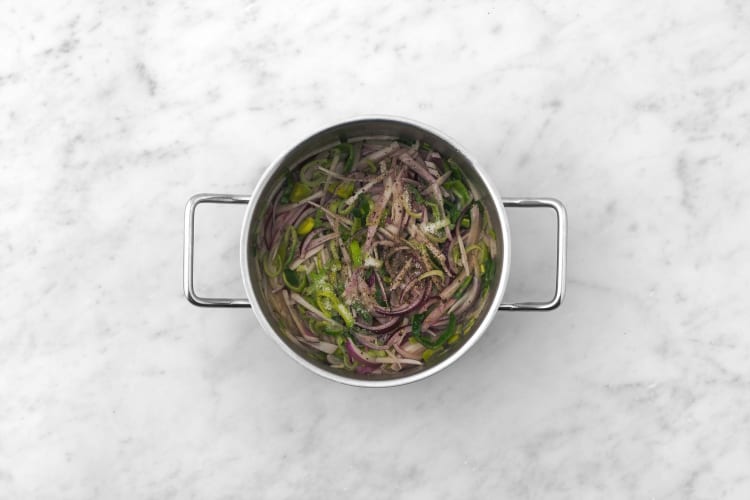 Caramelize veggies