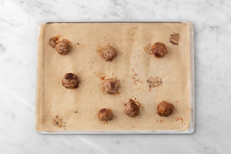 Roast plant-based ground protein meatballs