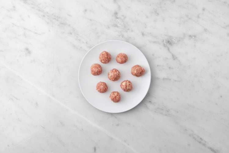 Form plant-based ground protein meatballs