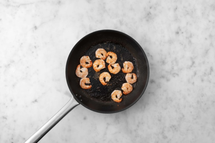 Prep and cook shrimp