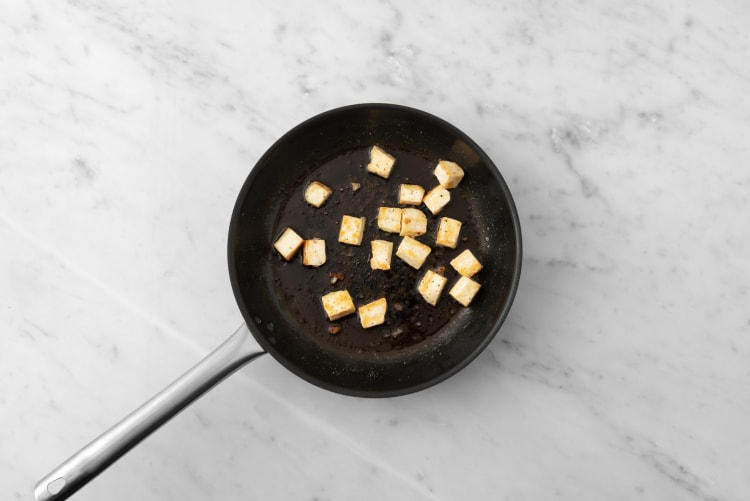 Cook tofu and start sauce