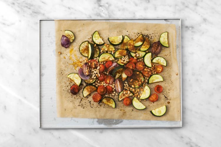 Toast pine nuts