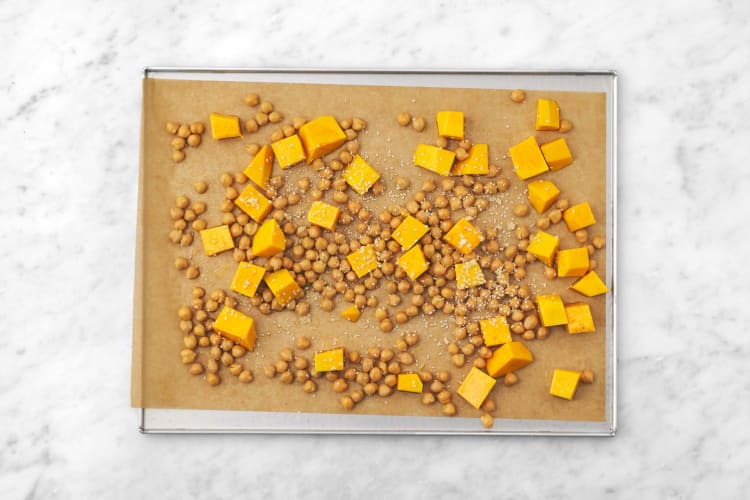 Prep chickpeas and squash