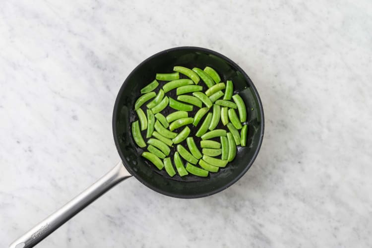 Prep and cook snap peas