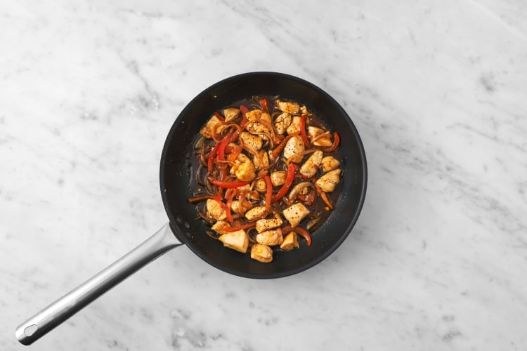 Cook tofu and sauce