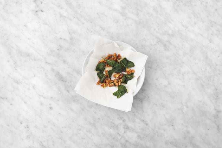 Fry walnuts and sage