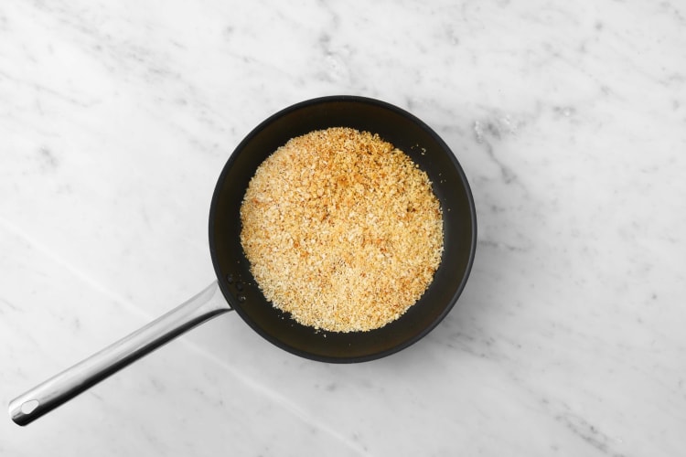 Make lemony shallots and toast breadcrumbs