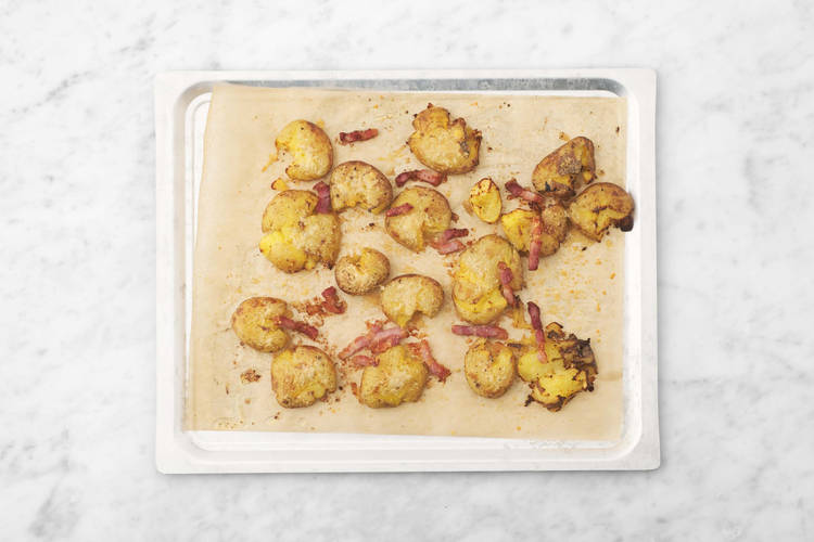 Cheesy Bacon Loaded Smashed Potatoes Recipe HelloFresh