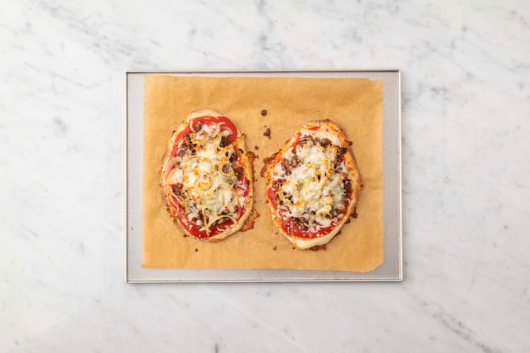 Bake flatbread pizzas