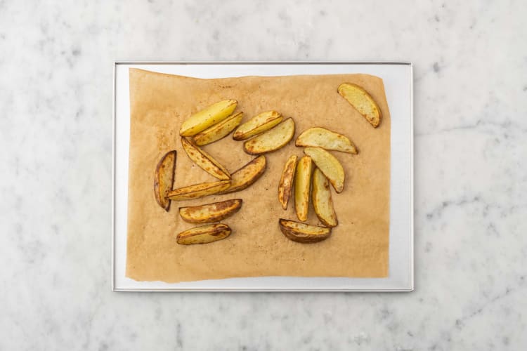 Prep and roast potato wedges