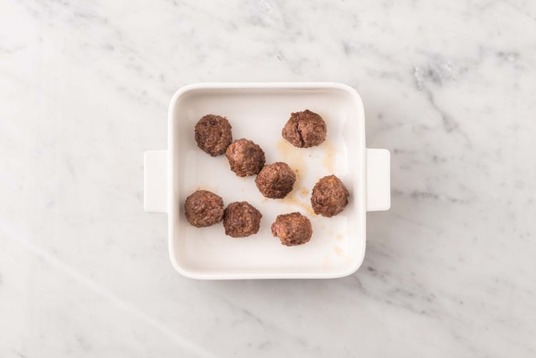 Roast plant-based ground protein meatballs