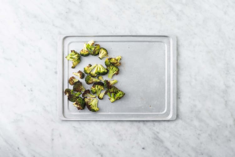 Start broccoli and prep steaks