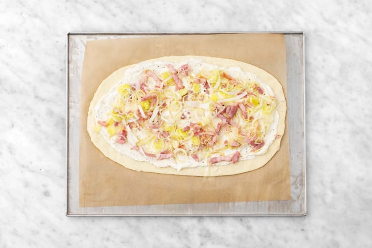 Assemble and bake flatbread