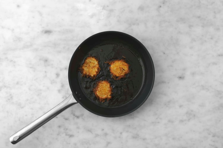 Kartoffeltätschli goldbraun backen 