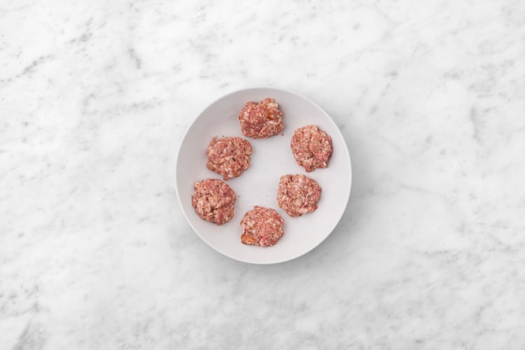 Prep veggies and Beyond Meat® patties 