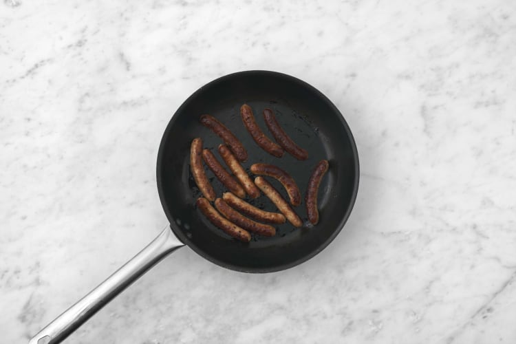 Cook maple sausages