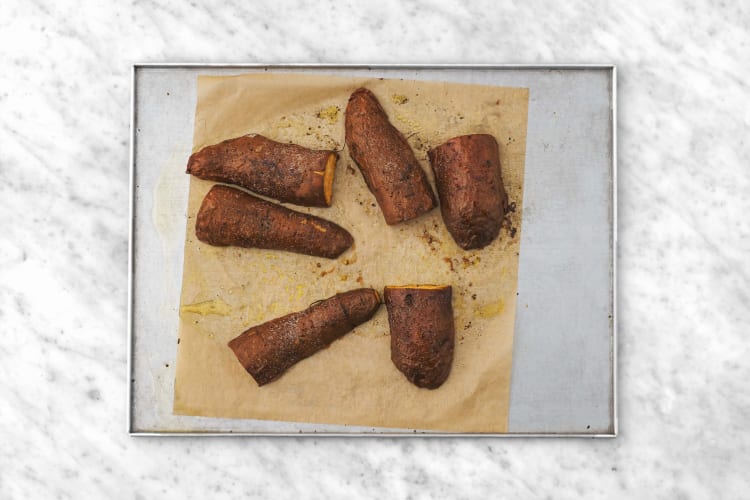 Zoete aardappel bakken