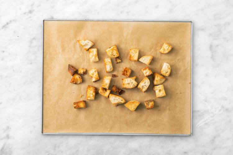 Make ciabatta croutons