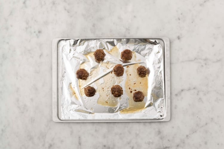 Form and roast Beyond Meat® meatballs