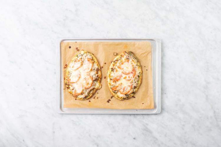 Assemble and bake flatbreads
