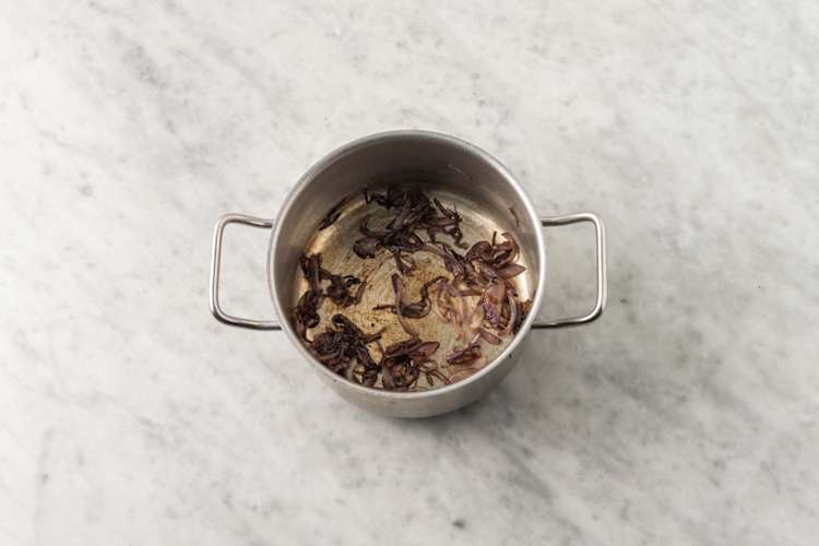 Cook bacon and caramelize onions 