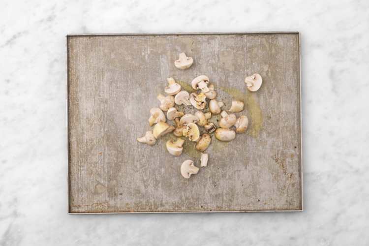 Broil mushrooms