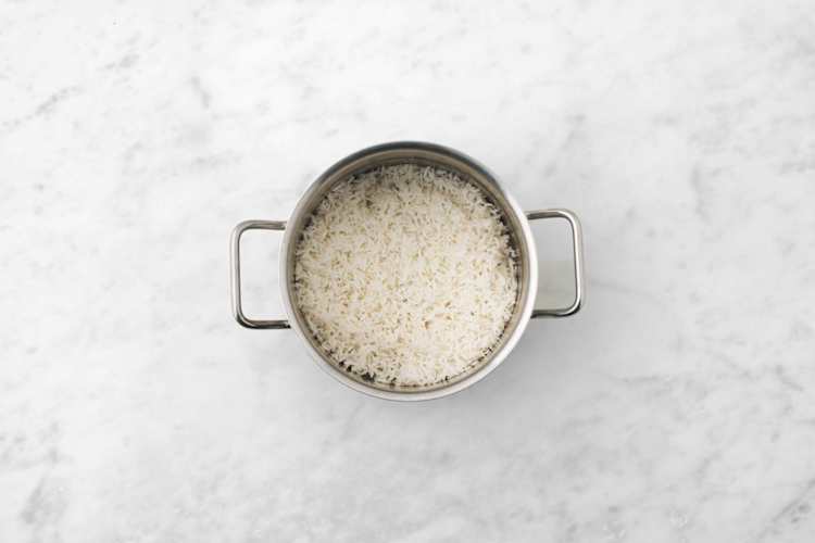 Cook rice and prep
