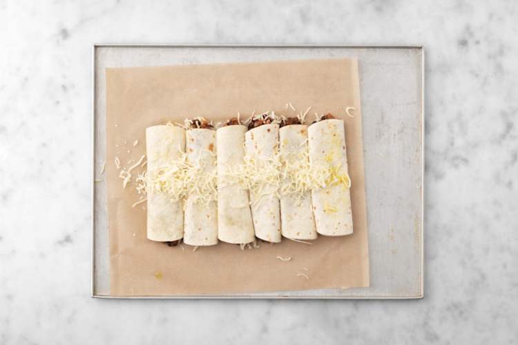 Assemble and bake taquitos