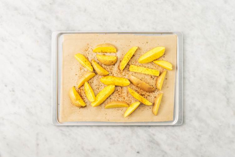 Prep and roast potato wedges
