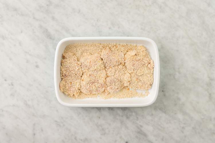 Prep and coat chicken
