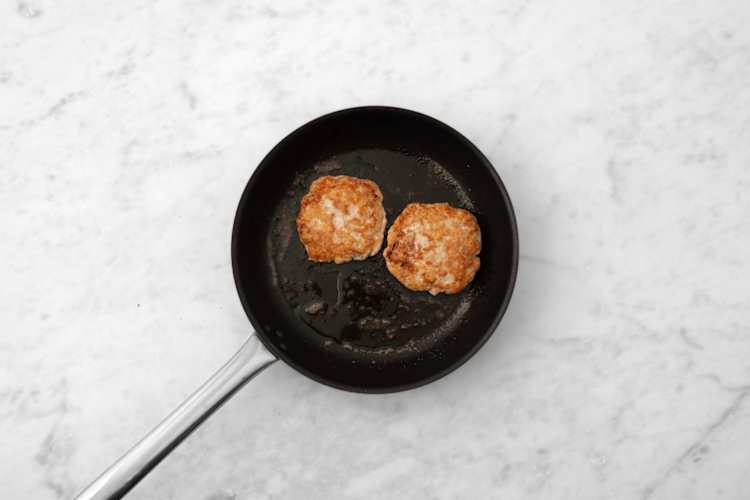 Cook patties and make fry sauce