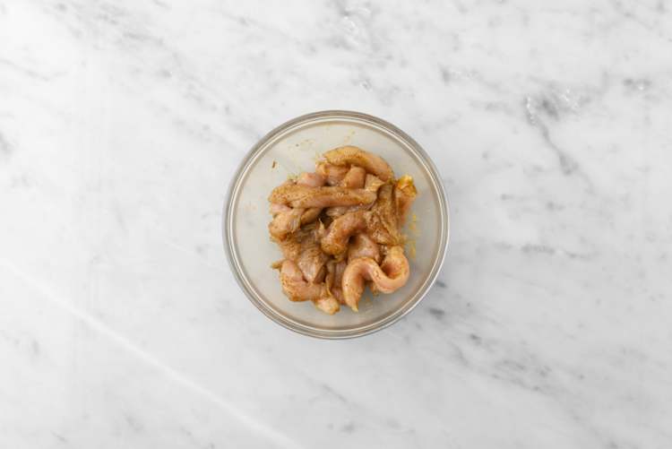 Cook rice and prep plant-based protein shreds