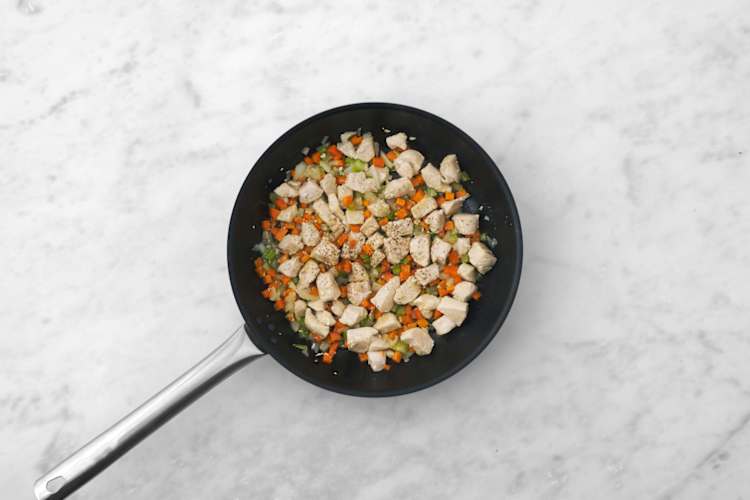 Cook veggies and tofu