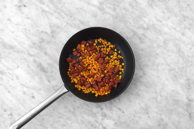 Stek chorizo och majs