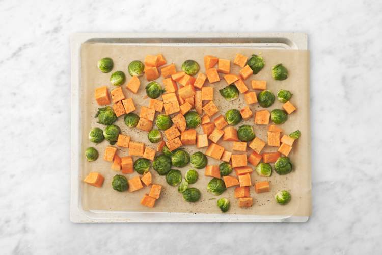 Bake the veggies
