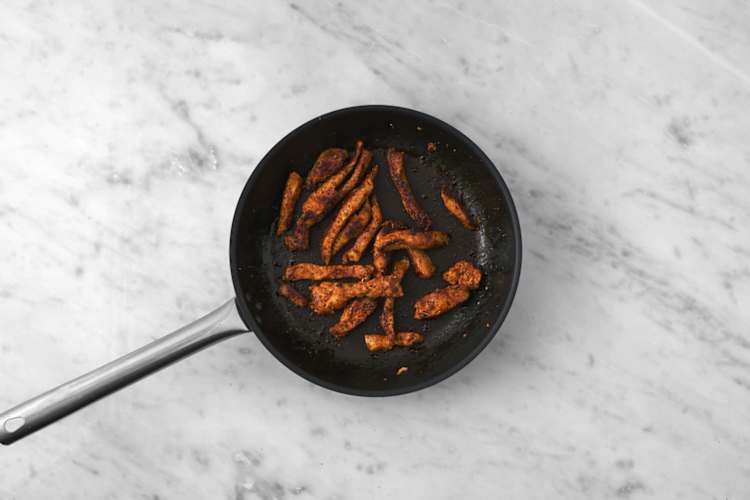 Cook the haloumi 