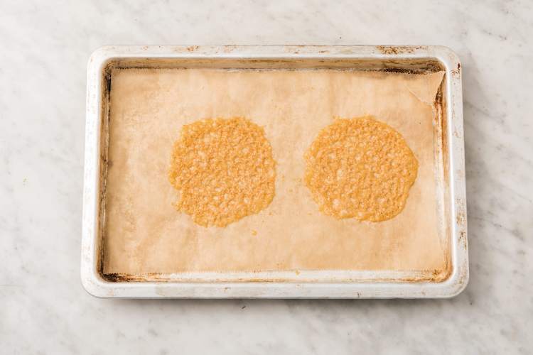 Cook the Parmesan crisps 