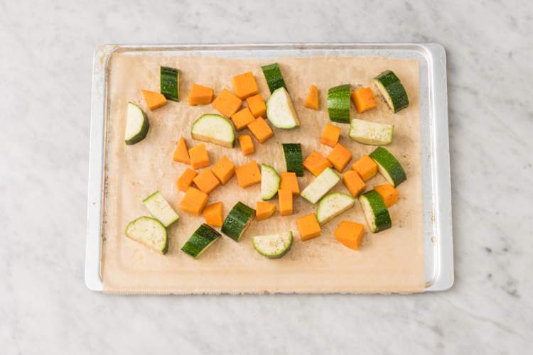 Bake the veggies & gnocchi