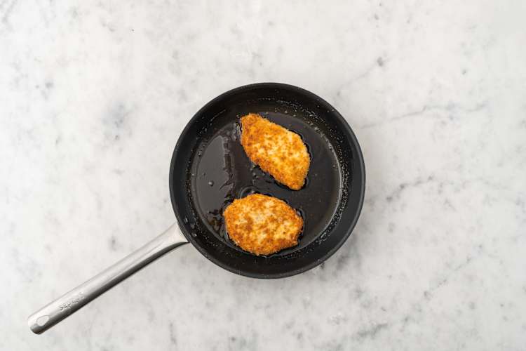 Cook the pork schnitzels